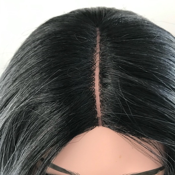 So Pretty! 14” Ombre Grey Teal “Put On & Go” Synthetic Wig - Picture 2 of 5